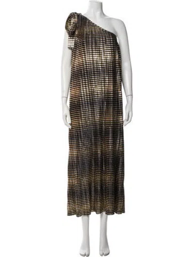 Pre-owned Vivienne Hu Striped Long Dress W/ Tags In Neutrals