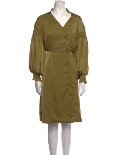 Pre-owned Vivienne Hu V-neck Knee-length Dress In Green