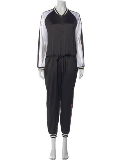 Pre-owned Vivienne Tam 2016 Graphic Print Jumpsuit In Black