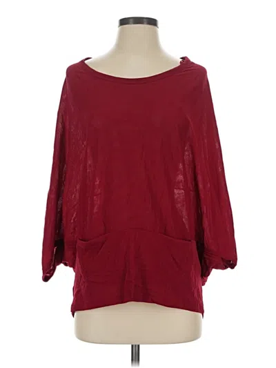 Pre-owned Vivienne Tam 3/4 Sleeve Top Burgundy Boatneck Tops