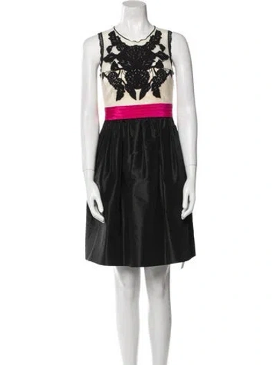 Pre-owned Vivienne Tam Colorblock Pattern Mini Dress In Black
