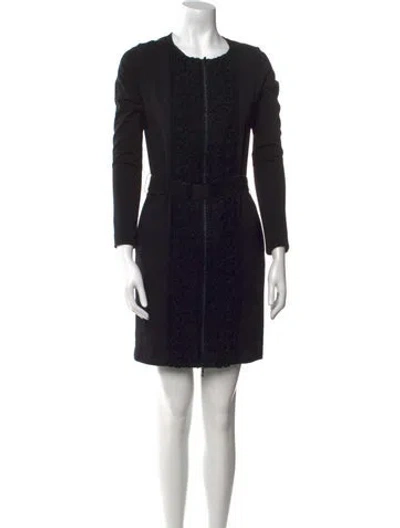 Pre-owned Vivienne Tam Crew Neck Mini Dress In Black