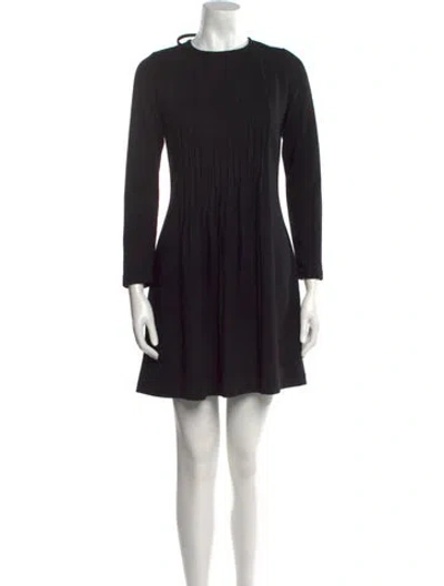 Pre-owned Vivienne Tam Crew Neck Mini Dress In Black