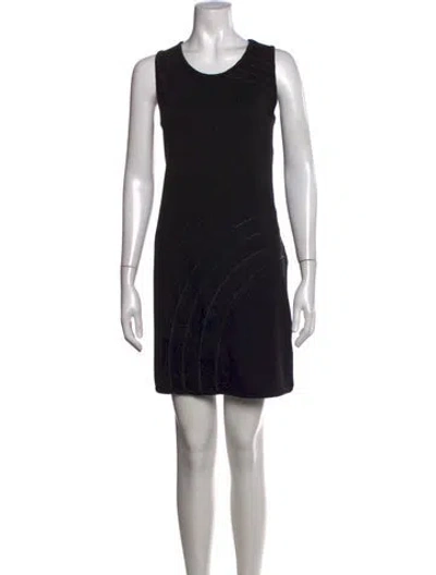 Pre-owned Vivienne Tam Crew Neck Mini Dress In Black