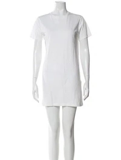 Pre-owned Vivienne Tam Crew Neck Mini Dress In White