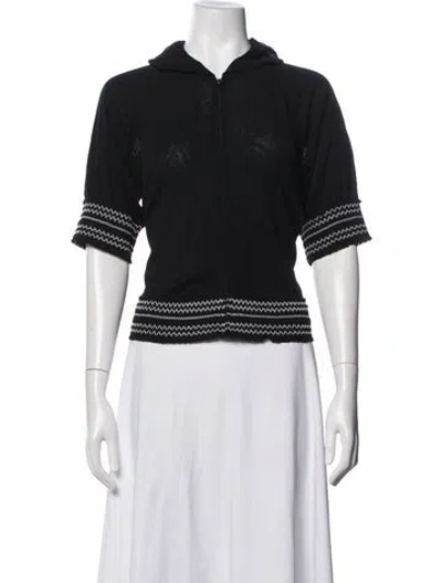 Pre-owned Vivienne Tam Crew Neck Short Sleeve Hoodie In Black