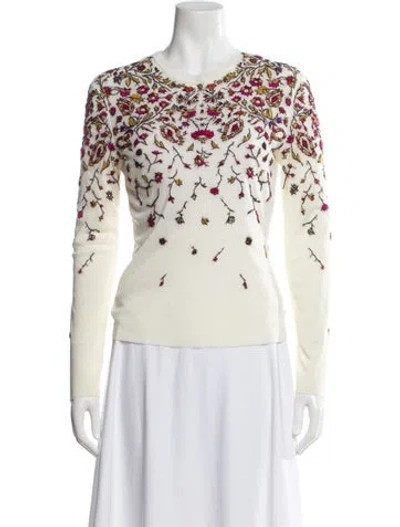 Pre-owned Vivienne Tam Floral Print Crew Neck Top In Neutral