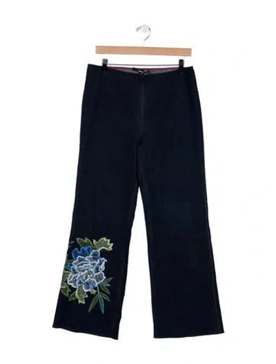Pre-owned Vivienne Tam Floral Print Flared Pants In Blue