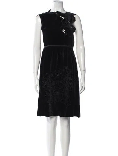 Pre-owned Vivienne Tam Floral Print Knee-length Dress W/ Tags In Black