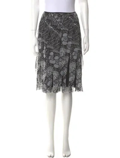 Pre-owned Vivienne Tam Floral Print Knee-length Skirt In Gray