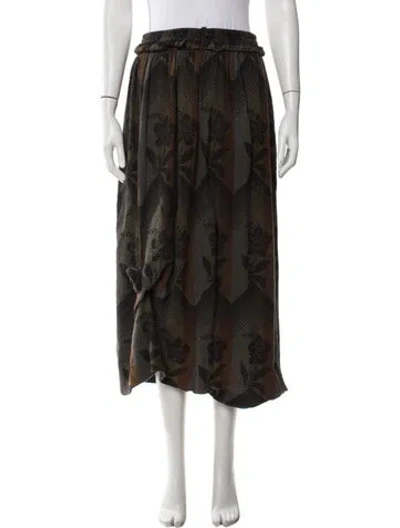 Pre-owned Vivienne Tam Floral Print Long Skirt In Black