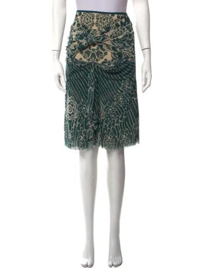 Pre-owned Vivienne Tam Floral Print Midi Length Skirt In Green