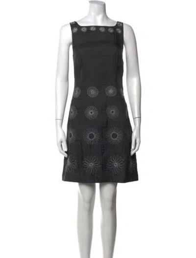 Pre-owned Vivienne Tam Floral Print Mini Dress In Black