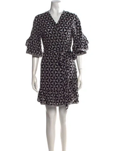 Pre-owned Vivienne Tam Floral Print Mini Dress In Black