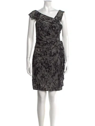 Pre-owned Vivienne Tam Floral Print Mini Dress W/ Tags In Black