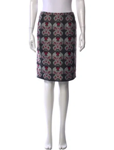Pre-owned Vivienne Tam Graphic Print Knee-length Skirt In Black