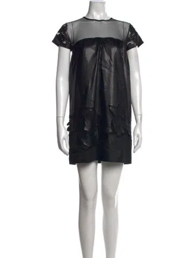 Pre-owned Vivienne Tam Graphic Print Mini Dress In Black/metallic
