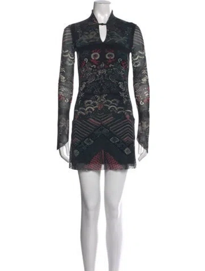 Pre-owned Vivienne Tam Graphic Print Mini Dress In Multicolor