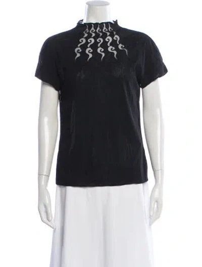 Pre-owned Vivienne Tam Graphic Print Mock Neck Sweater In Black