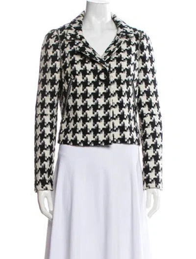 Pre-owned Vivienne Tam Houndstooth Print Blazer In Black
