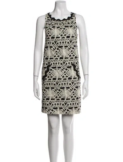 Pre-owned Vivienne Tam Lace Pattern Mini Dress In Black/neutrals