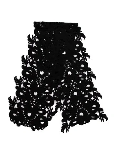 Pre-owned Vivienne Tam Lace Pattern Scarf In Black