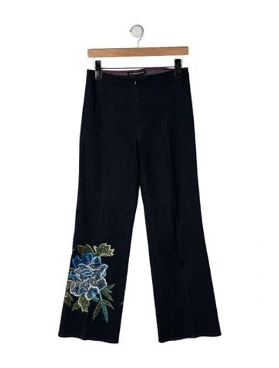 Pre-owned Vivienne Tam Mid-rise Flared Jeans In Black/blue
