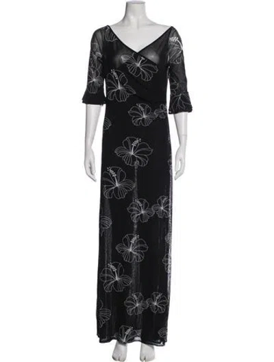 Pre-owned Vivienne Tam Nylon Long Dress In Black