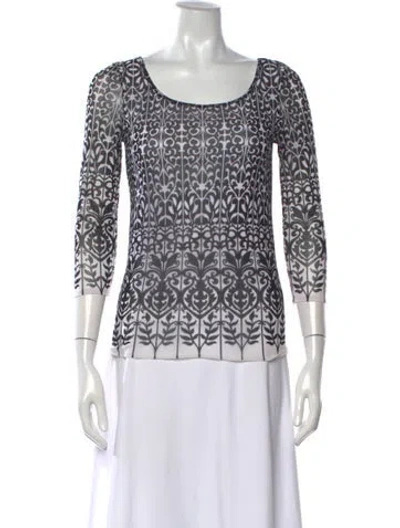 Pre-owned Vivienne Tam Nylon Printed Top In White