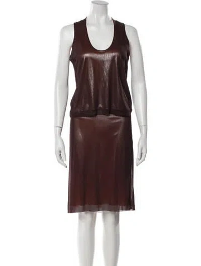 Pre-owned Vivienne Tam Nylon Skirt Suit In Brown