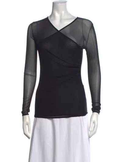 Pre-owned Vivienne Tam Nylon V-neck Top In Black