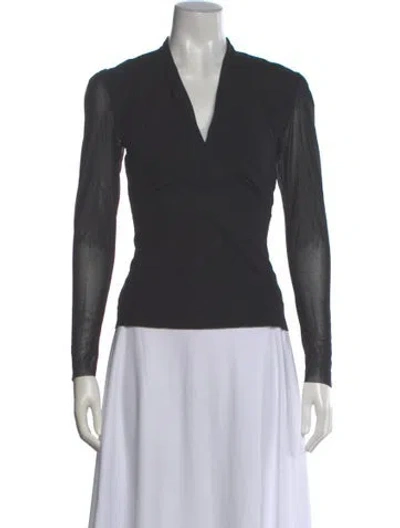 Pre-owned Vivienne Tam Nylon V-neck Top In Gray