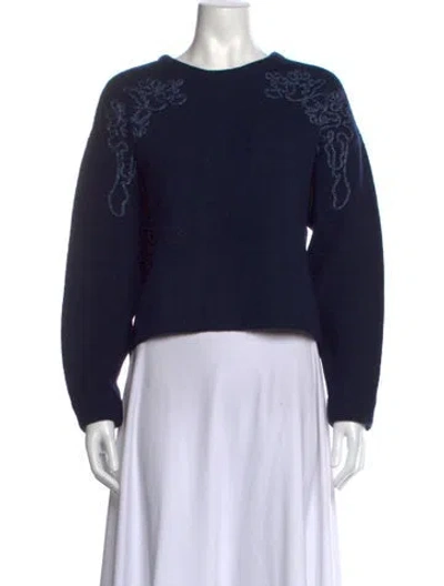 Pre-owned Vivienne Tam Patterned Crew Neck Sweater In Blue