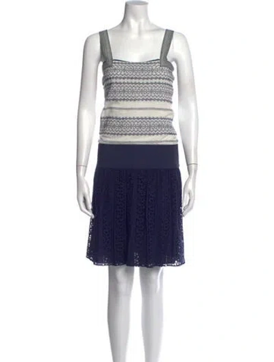 Pre-owned Vivienne Tam Patterned Mini Dress In Blue