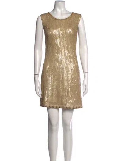 Pre-owned Vivienne Tam Patterned Mini Dress In Yellow