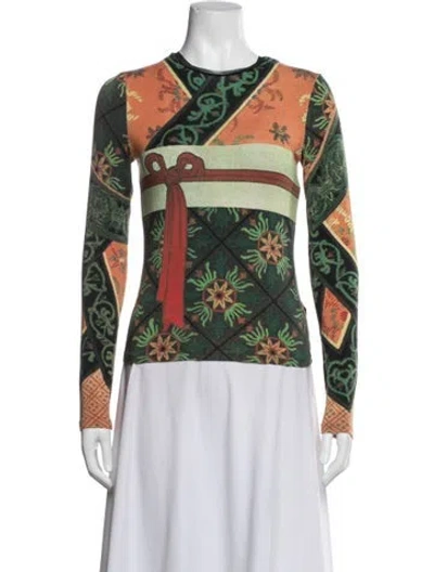 Pre-owned Vivienne Tam Printed Crew Neck Top In White
