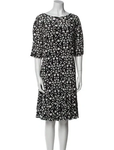 Pre-owned Vivienne Tam Printed Knee-length Dress In Black