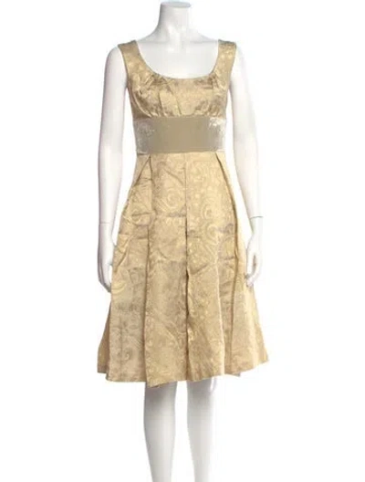 Pre-owned Vivienne Tam Printed Knee-length Dress In Gold