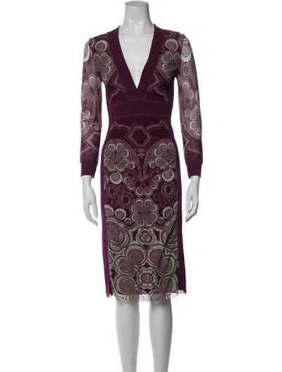 Pre-owned Vivienne Tam Printed Knee-length Dress In Purple