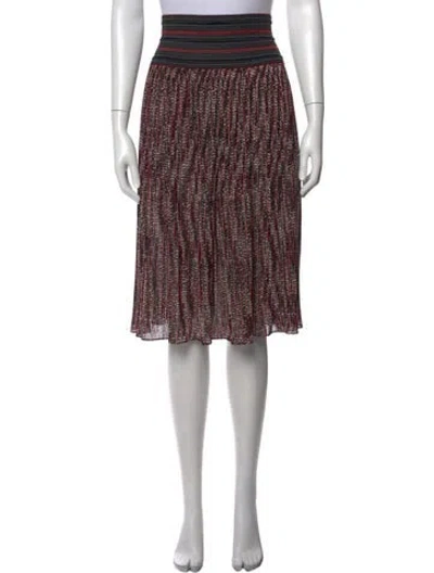 Pre-owned Vivienne Tam Printed Midi Length Skirt In Black/red