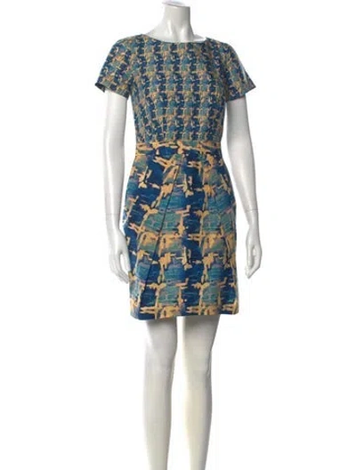 Pre-owned Vivienne Tam Printed Mini Dress In Blue