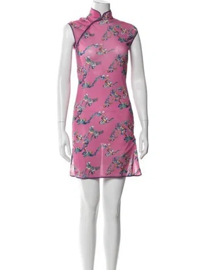 Pre-owned Vivienne Tam Printed Mini Dress In Pink