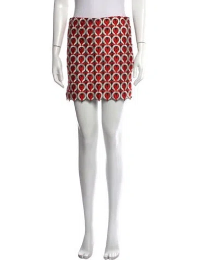 Pre-owned Vivienne Tam Printed Mini Skirt In Red