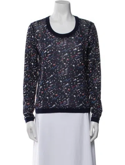 Pre-owned Vivienne Tam Printed Scoop Neck Sweatshirt In Blue