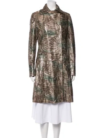 Pre-owned Vivienne Tam Printed Trench Coat In Neutral