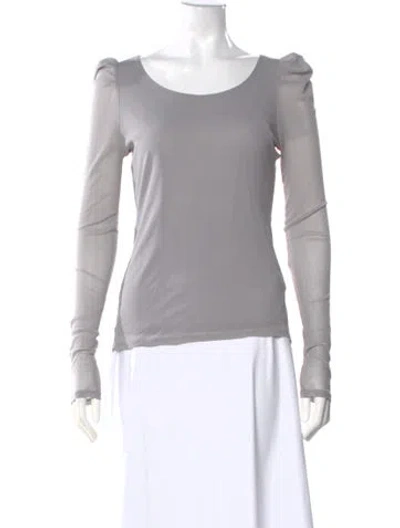 Pre-owned Vivienne Tam Scoop Neck Long Sleeve Top In Gray