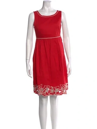 Pre-owned Vivienne Tam Scoop Neck Mini Dress In Red