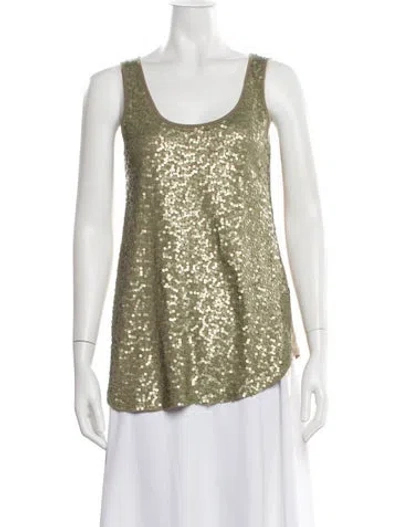 Pre-owned Vivienne Tam Scoop Neck Sleeveless Top In Green