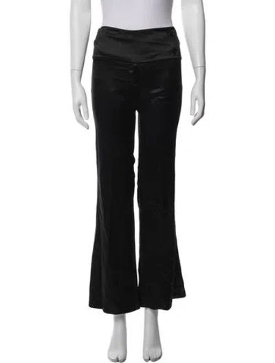 Pre-owned Vivienne Tam Silk Flared Pants In Black