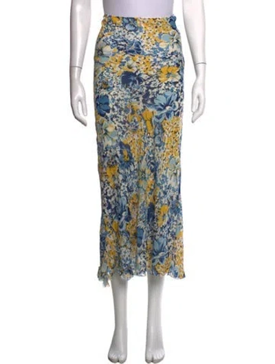 Pre-owned Vivienne Tam Silk Long Skirt In Blue